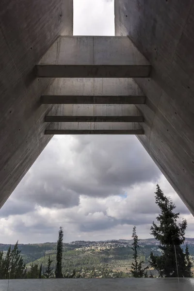 Vue Depuis Balcon Sortant Musée Histoire Holocauste Yad Vashem Jérusalem — Photo