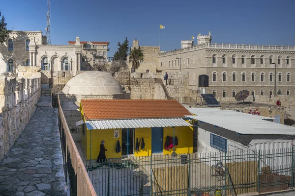 Pohled Zeď Promenády Kolem Staré Město Jeruzalém Izrael — Stock fotografie