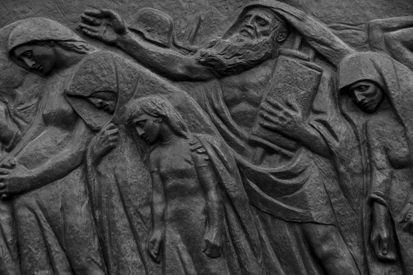 Last March Sculpture Nathan Rapoport Depicts Mass Deportation Jews Death — Stock Photo, Image