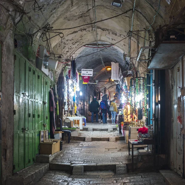 Магазини Арабських Ринку Старе Місто Східному Єрусалимі Сполучені Штати Америки — стокове фото