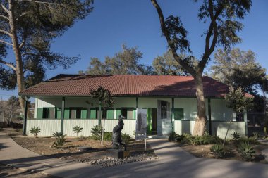 Facade of residence of David Ben-Gurion, Sde Boker, Negev Desert, Israel clipart