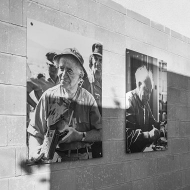 Resim Sergisi David Ben-Gurion duvara, Sde Boker, Negev Çölü, İsrail monte
