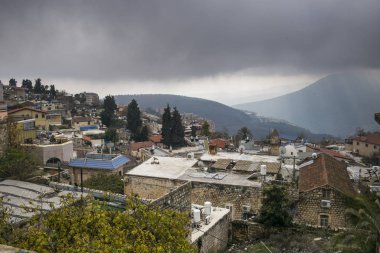 Buildings in old city, Safed, Northern District, Israel clipart