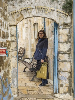 Mutlu kadın Street, Safed, Kuzey bölgesi, İsrail ayakta