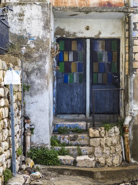 Fachada Casa Construcción Tradicional Ciudad Vieja Safed Distrito Norte Israel — Foto de Stock
