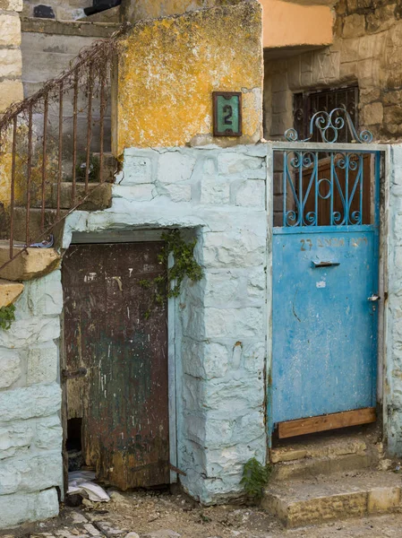 Fasada Tradycyjnie Wybudowany Dom Stare Miasto Safed Northern District Izrael — Zdjęcie stockowe