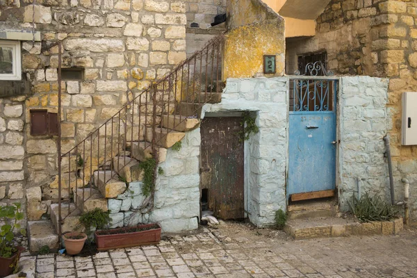 Fachada Casa Construcción Tradicional Ciudad Vieja Safed Distrito Norte Israel — Foto de Stock