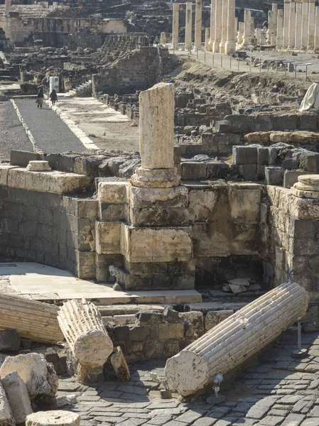 Ruiny Budynku Wykopaliska Archeologiczne Bet Szean National Park Qiryat Motzkin — Zdjęcie stockowe