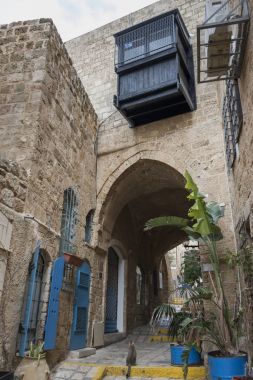 Geleneksel cephe bina, eski Jaffa, Tel Aviv-Yafa, İsrail
