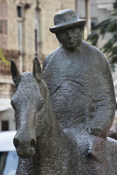 Statua Equestre Meir Dizengoff Primo Sindaco Tel Aviv Rothschild Boulevard — Foto Stock