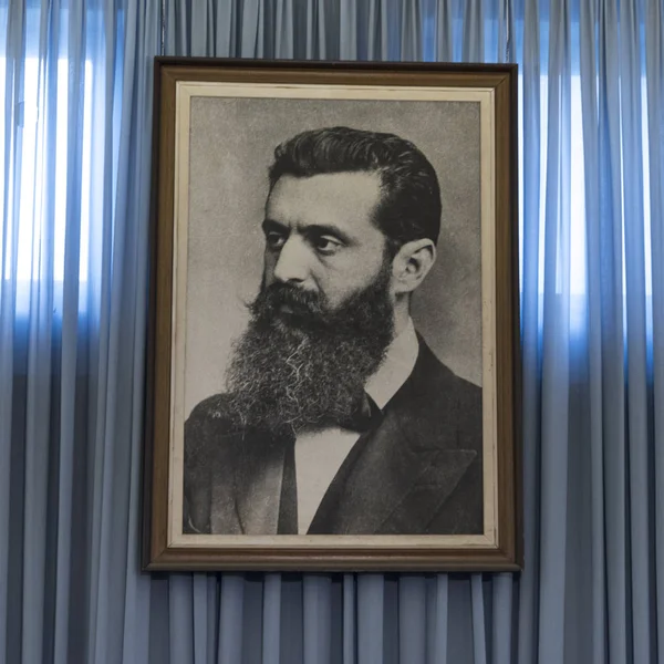 Theodor Herzl Beschouwd Als Vader Van Staat Israël Independence Hall — Stockfoto