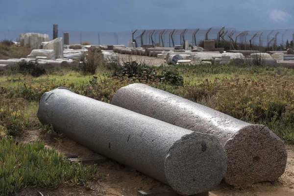 Säulen Römischen Ausgrabungsstätten Caesarea Haifa District Israel — Stockfoto