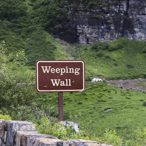 Weinende Wand Schild Weg Zur Sonne Gletscher Nationalpark Gletscher Grafschaft — Stockfoto