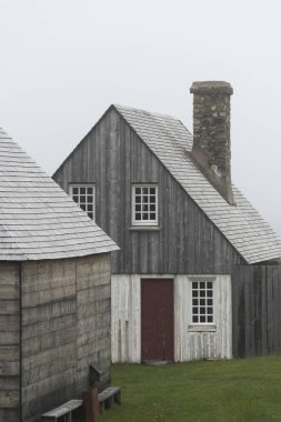 Houses in village, Fortress of Louisbourg, Louisbourg, Cape Breton Island, Nova Scotia, Canada clipart