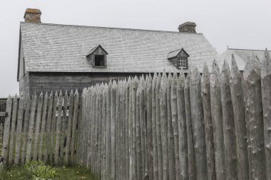 Louisbourg Kalesi, Louisbourg, Cape Breton Adası, Nova Scotia, Kanada ahşap çit