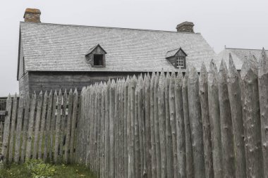 Wooden fence at Fortress of Louisbourg, Louisbourg, Cape Breton Island, Nova Scotia, Canada clipart