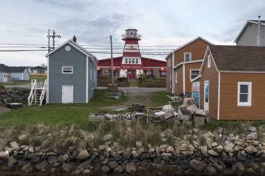 Köy, Cheticamp, Cabot Trail, Cape Breton Adası, Nova Scotia, Kanada balıkçılık evleri