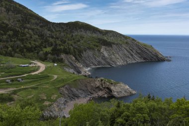Uzun kıyı şeridi, et koy, Cabot Trail, Cape Breton Adası, Nova Scotia, Kanada doğal görünümü
