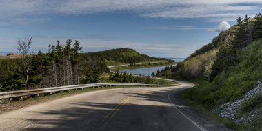Scenic view of a coastal road, Pleasant Bay, Cape Breton Highlands National Park, Cape Breton Island, Nova Scotia, Canada clipart