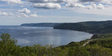Scenic view of coastline, Pleasant Bay, Cape Breton Highlands National Park, Cape Breton Island, Nova Scotia, Canada clipart