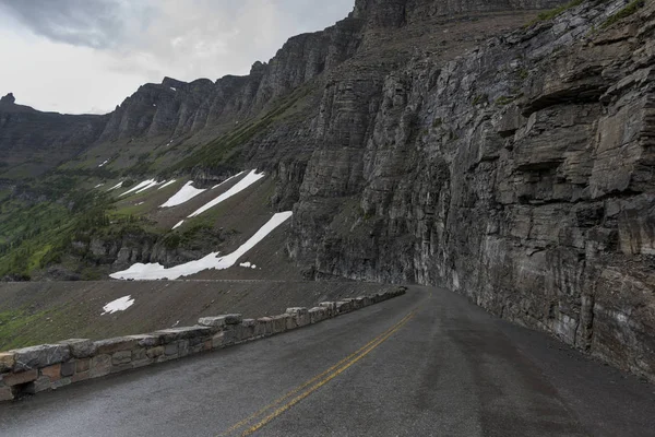 Vista Estrada Montanha Going Sun Road Glacier National Park Glacier — Fotografia de Stock