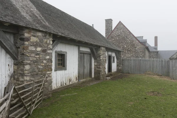 Huizen Het Dorp Fort Van Louisbourg Louisbourg Cape Bretoneiland Nova — Stockfoto