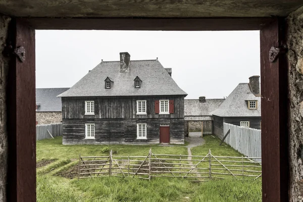 Facade House Fortress Louisbourg Louisbourg Cape Breton Island Nova Scotia — Stock Photo, Image