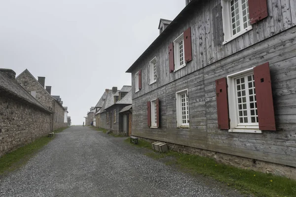 Casas Por Calle Principal Fortaleza Louisbourg Louisbourg Cape Breton Island — Foto de Stock