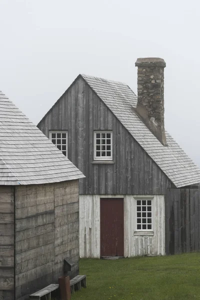 Huizen Het Dorp Fort Van Louisbourg Louisbourg Cape Bretoneiland Nova — Stockfoto