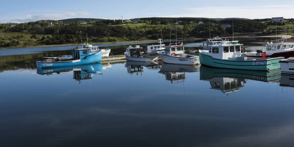 Rybackich Trawlerów Zacumowane Dock Inverness Harbour Mabou Cape Breton Island — Zdjęcie stockowe