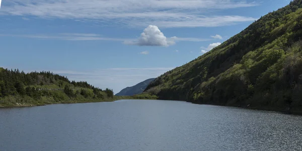 Scenic View Bay Amidst Mountains Pleasant Bay Cape Breton Highlands — Stock Photo, Image