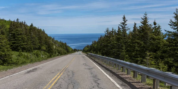 Vista Panorâmica Uma Estrada Costeira Cabot Trail Cape Breton Highlands — Fotografia de Stock