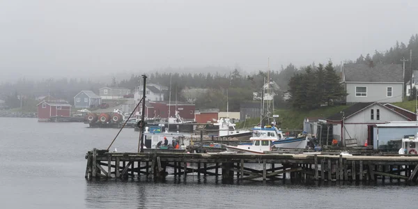 Barcos Pesqueros Amarrados Muelle Louisbourg Cape Breton Island Nueva Escocia — Foto de Stock