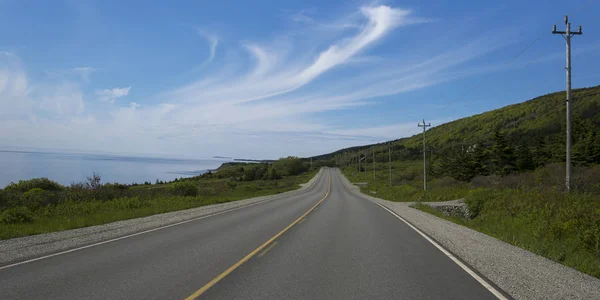 Vista Panorâmica Uma Estrada Costeira Creignish Cape Breton Island Nova — Fotografia de Stock