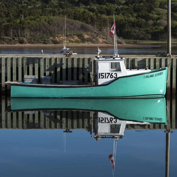 Fishing Boat Moored Harbor Mabou Cape Breton Island Nova Scotia — Stock Photo, Image