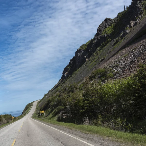 Vista Panorâmica Uma Estrada Costeira Cabot Trail Cape Breton Highlands — Fotografia de Stock