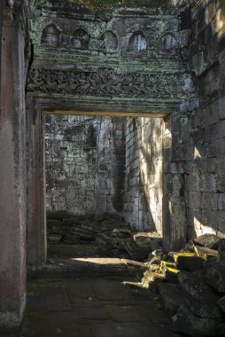 Ruins of temple, Bayon Temple, Angkor Thom, Siem Reap, Cambodia clipart