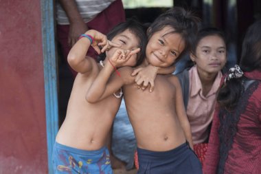 Portre el hareketi, çocukların Siem Reap, Kamboçya