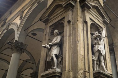 Heykeller Loggia dei Lanzi, Piazza della Signoria, Florence, Toskana, İtalya