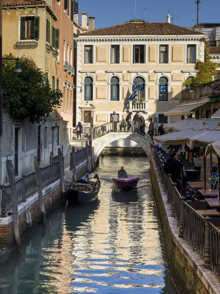 Sidewalk Caf Canal Side Venice Veneto Italy — Stock Photo, Image