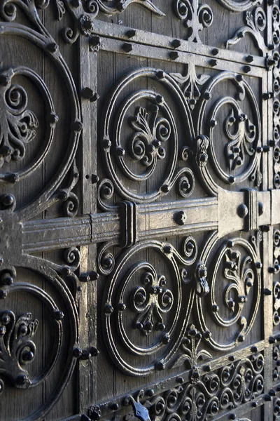 Full Frame Shot Metal Gate Mary Cathedral Edimburgo Scozia — Foto Stock