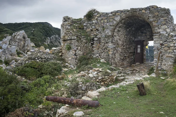 Ruiny Łuku Skiathos Kastro Grecja — Zdjęcie stockowe