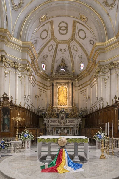 Interiores Uma Igreja Positano Costa Amalfitana Salerno Campania Itália — Fotografia de Stock