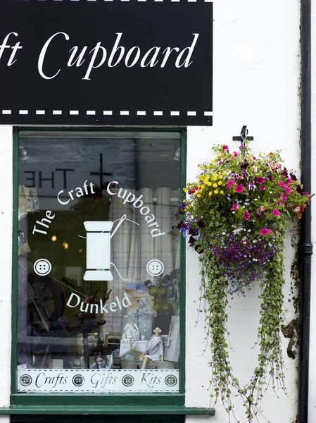 Carteles Ventana Restaurante Dunkeld Perth Kinross Escocia — Foto de Stock