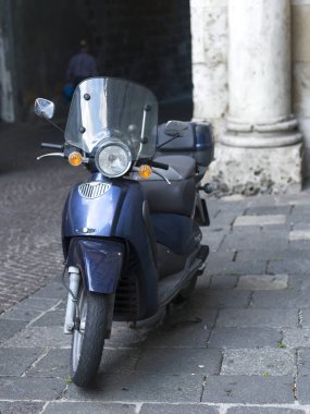Motosiklet street, Orvieto, Terni eyaletinde, Umbria, İtalya
