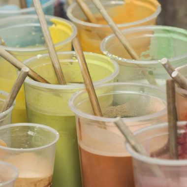 Boya Close-Up dolu plastik camlar, San Agustin, Dolores Hidalgo, Guanajuato, Meksika