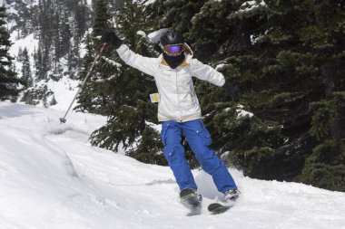 Kayakçı uygulamak, Whistler, British Columbia, Kanada
