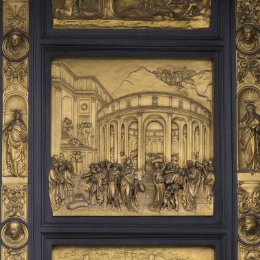 Kapı detay Duomo Santa Maria Del Fiore, Floransa, Toskana, İtalya