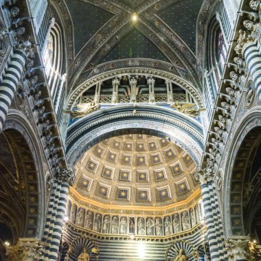 İç Siena katedralinin, Siena, Toskana, İtalya