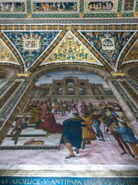 Duvar, Siena Katedrali, Siena, Toskana, İtalya fresco